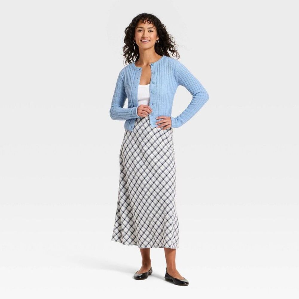 Women's Rib Cardigan - Universal Thread Blue L - Picture 3 of 3